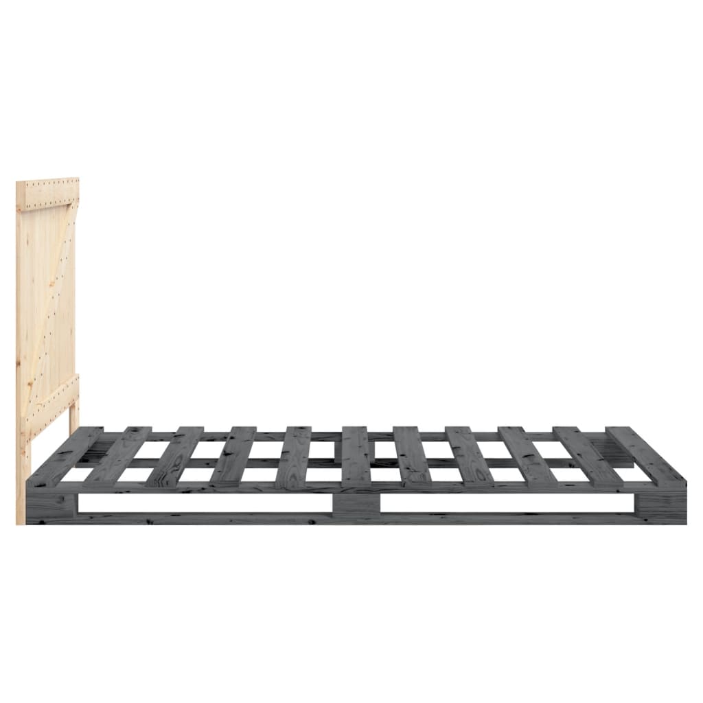 Bed Frame without Mattress  Grey 100x200 cm Solid Wood Pine