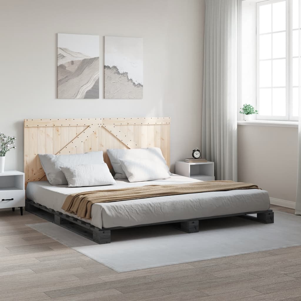 Bed Frame without Mattress  Grey 200x200 cm Solid Wood Pine