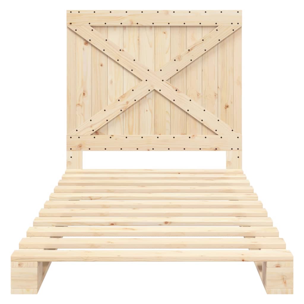 Bed Frame without Mattress with Headboard 100x200 cm Solid Wood