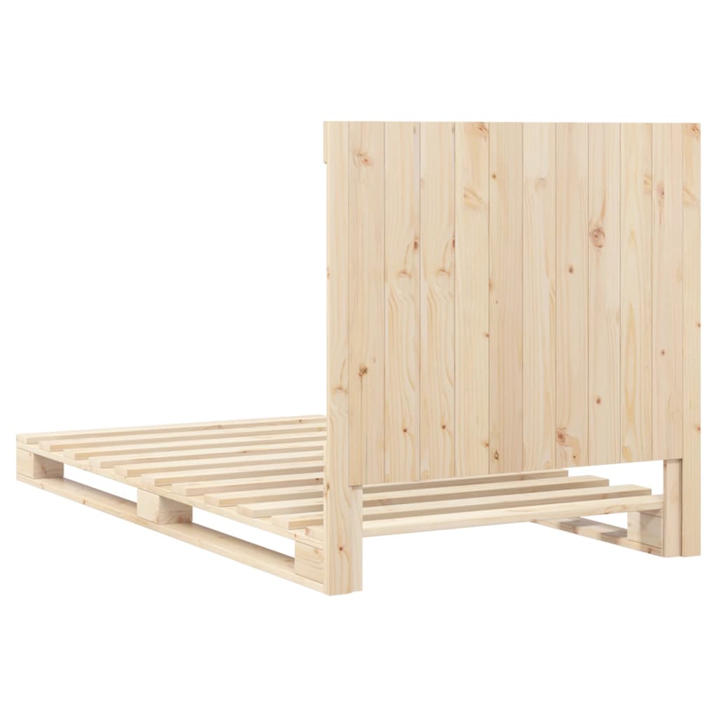 Bed Frame without Mattress with Headboard 100x200 cm Solid Wood