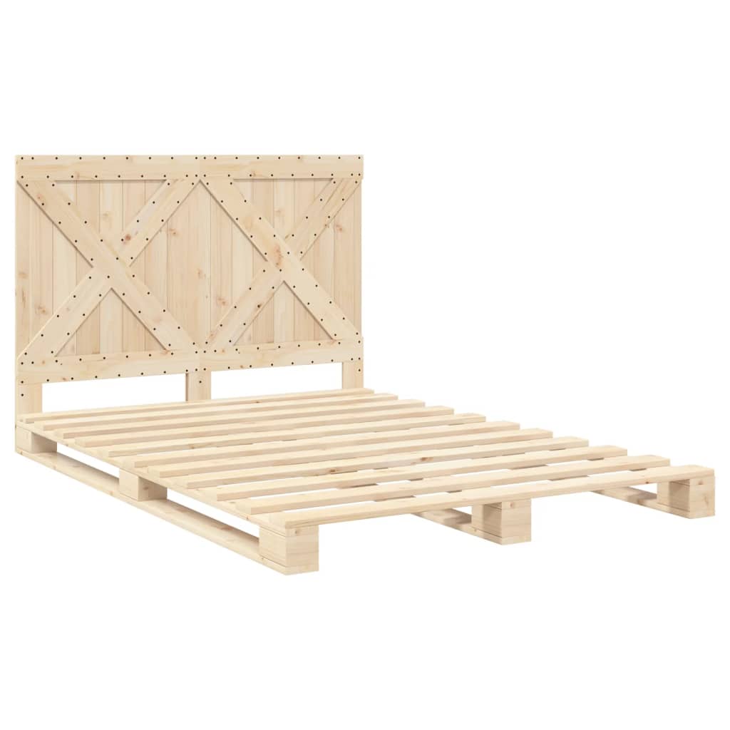 Bed Frame without Mattress with Headboard 160x200 cm Solid Wood