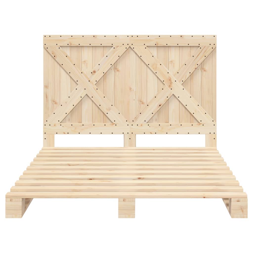 Bed Frame without Mattress with Headboard 160x200 cm Solid Wood