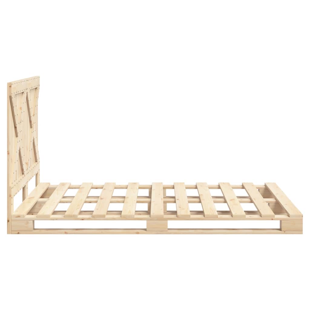 Bed Frame without Mattress with Headboard 160x200 cm Solid Wood
