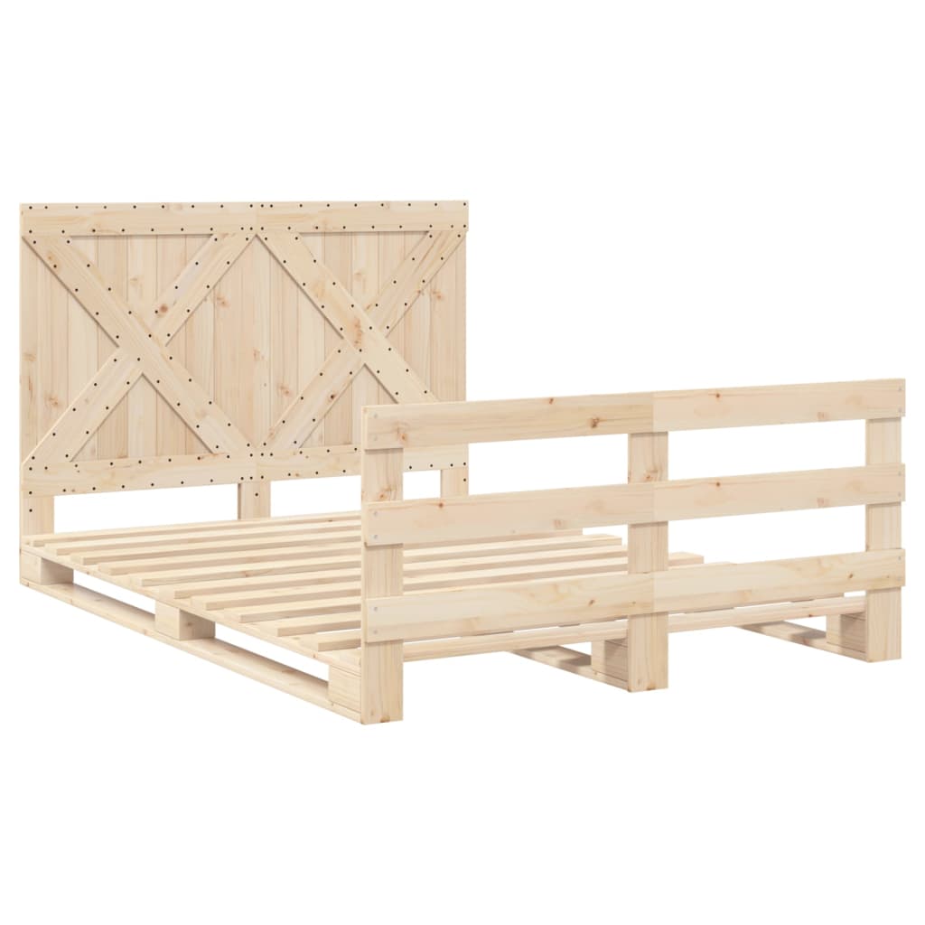 Bed Frame without Mattress with Headboard 160x200 cm Solid Wood