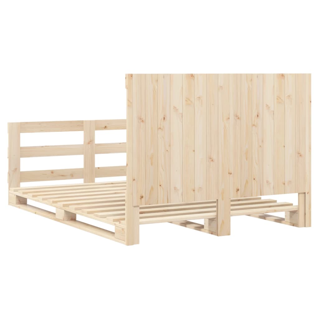 Bed Frame without Mattress with Headboard 160x200 cm Solid Wood