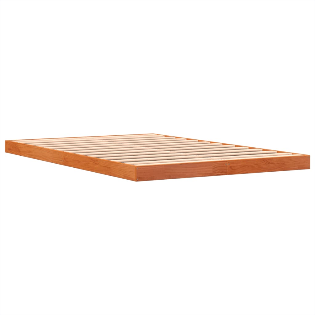 Bed Frame without Mattress Wax Brown 140x200 cm Solid Wood Pine