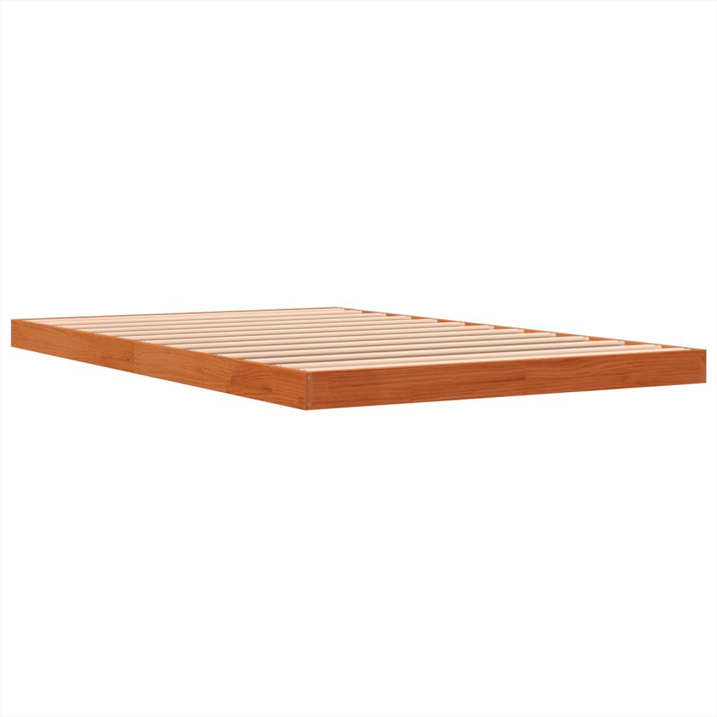 Bed Frame without Mattress Wax Brown 120x200 cm Solid Wood Pine