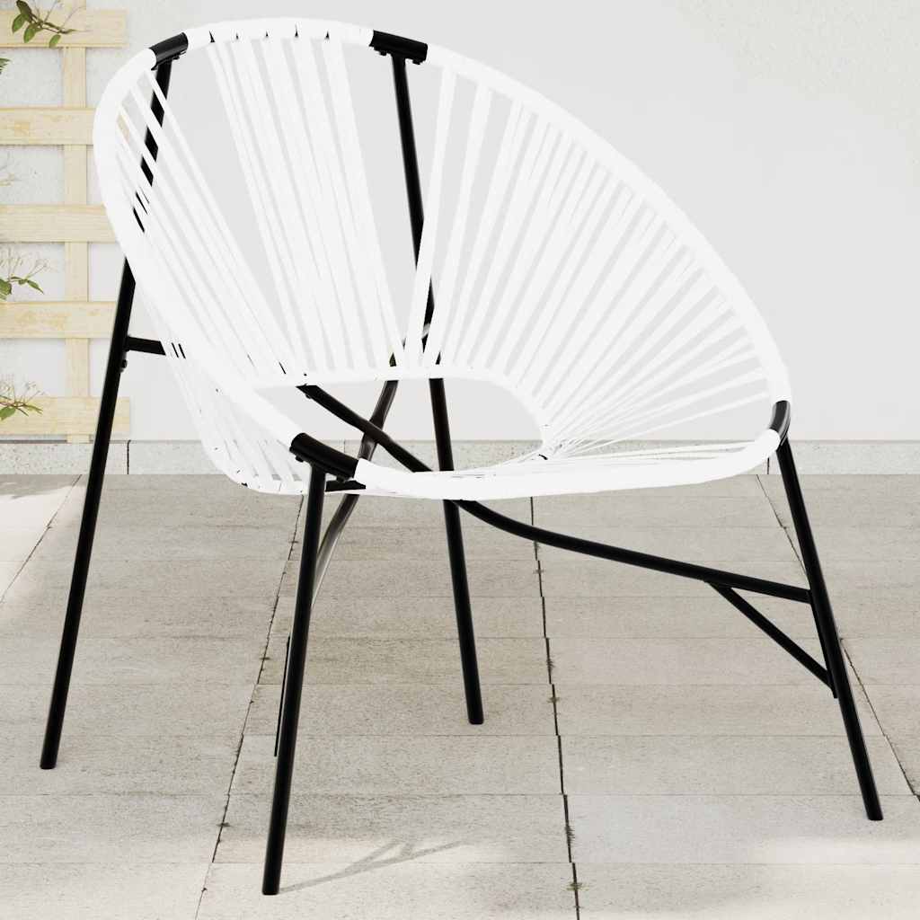 Garden Egg Chair Black and White Poly Rattan