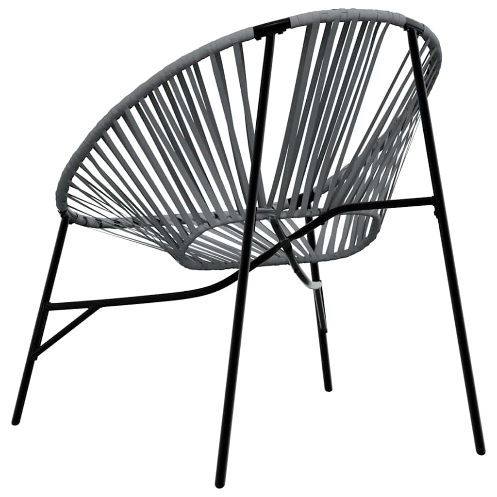 Garden Egg Chair Black and Light Grey Poly Rattan