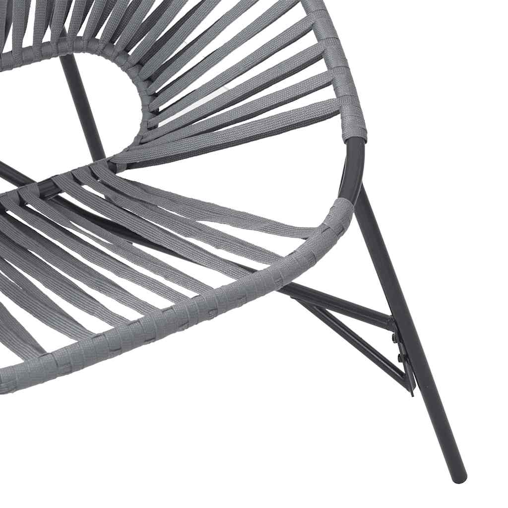 Garden Egg Chair Black and Light Grey Poly Rattan