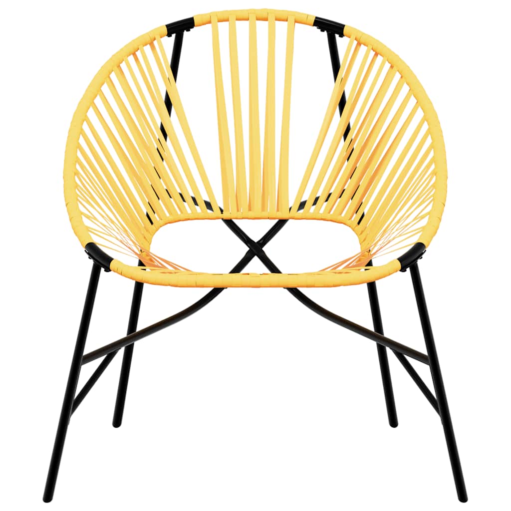 Garden Egg Chair Black and Yellow Poly Rattan