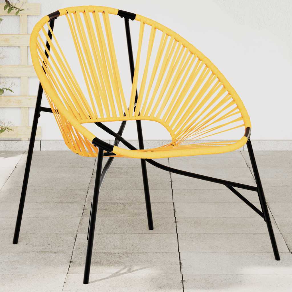 Garden Egg Chair Black and Yellow Poly Rattan