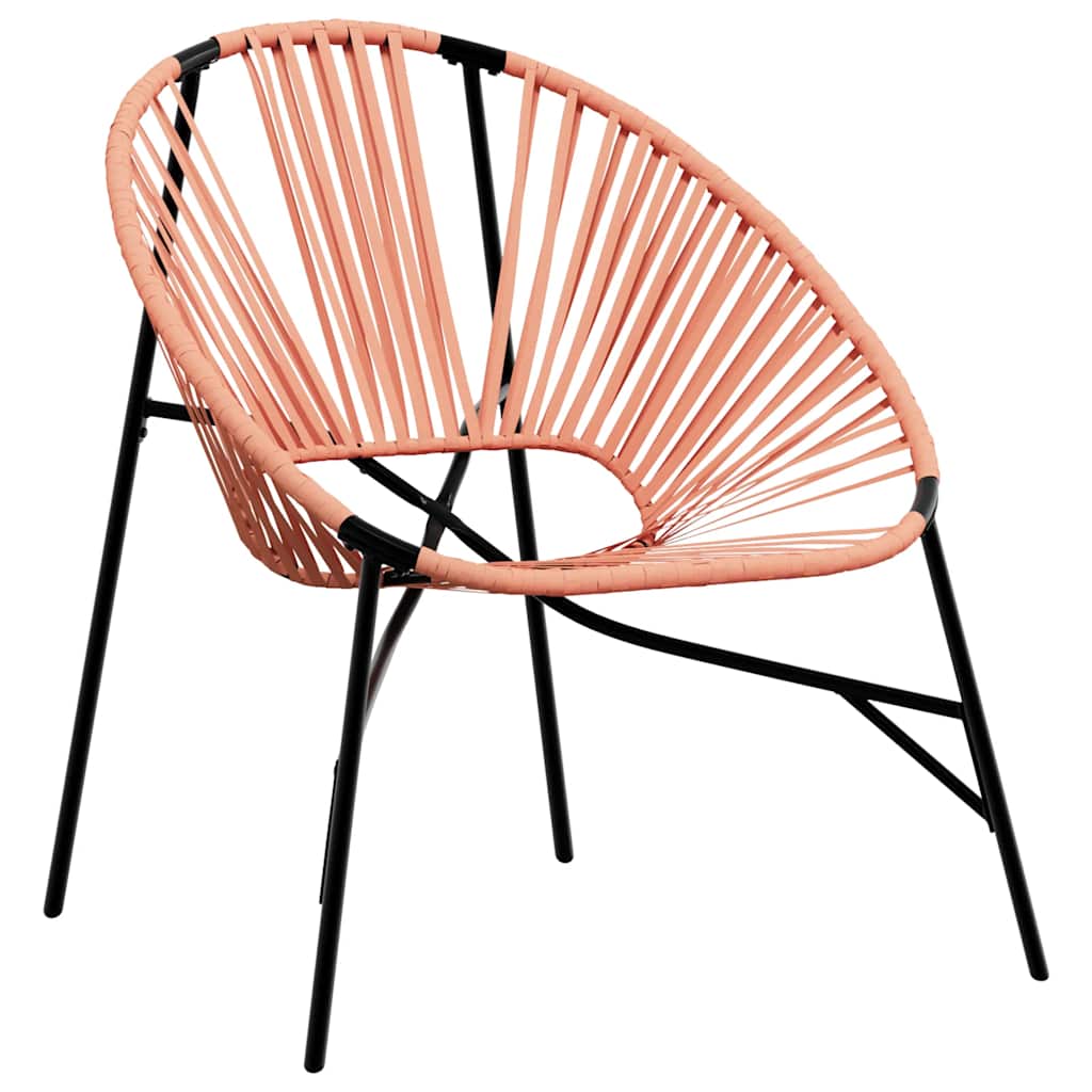 Garden Egg Chair Black and Orange Poly Rattan