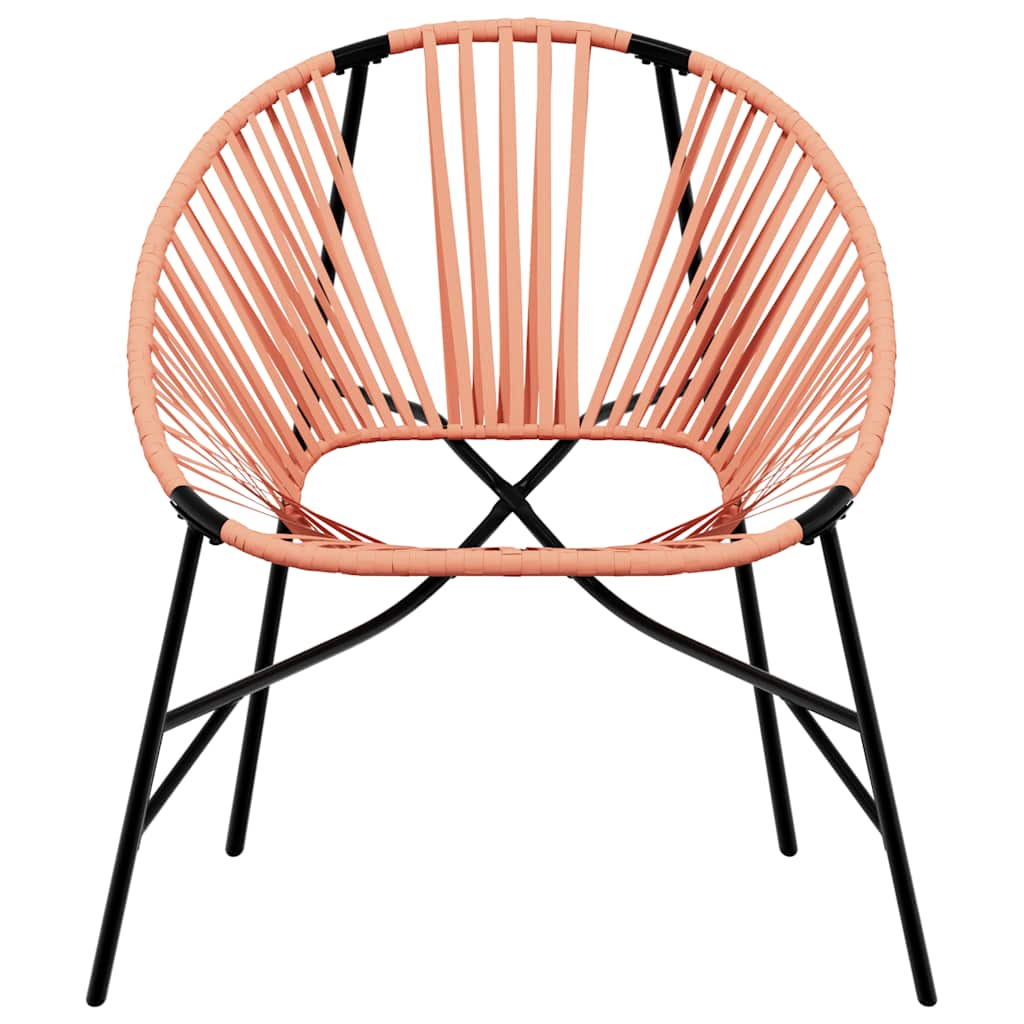 Garden Egg Chair Black and Orange Poly Rattan