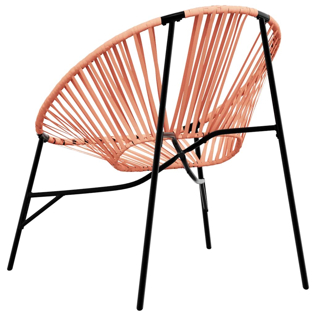 Garden Egg Chair Black and Orange Poly Rattan