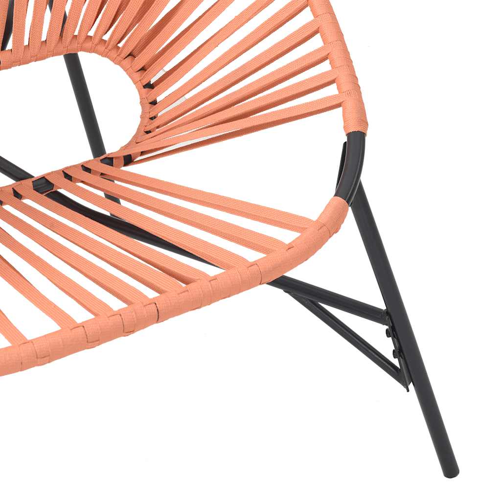 Garden Egg Chair Black and Orange Poly Rattan