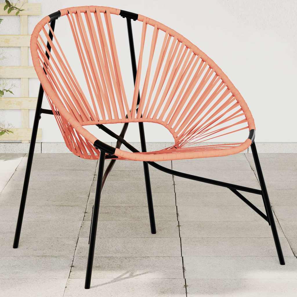 Garden Egg Chair Black and Orange Poly Rattan