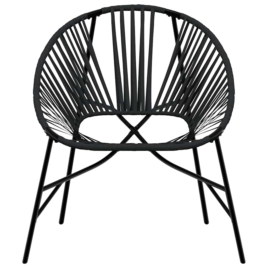 Garden Chair Set 3 pcs Black Poly Rattan