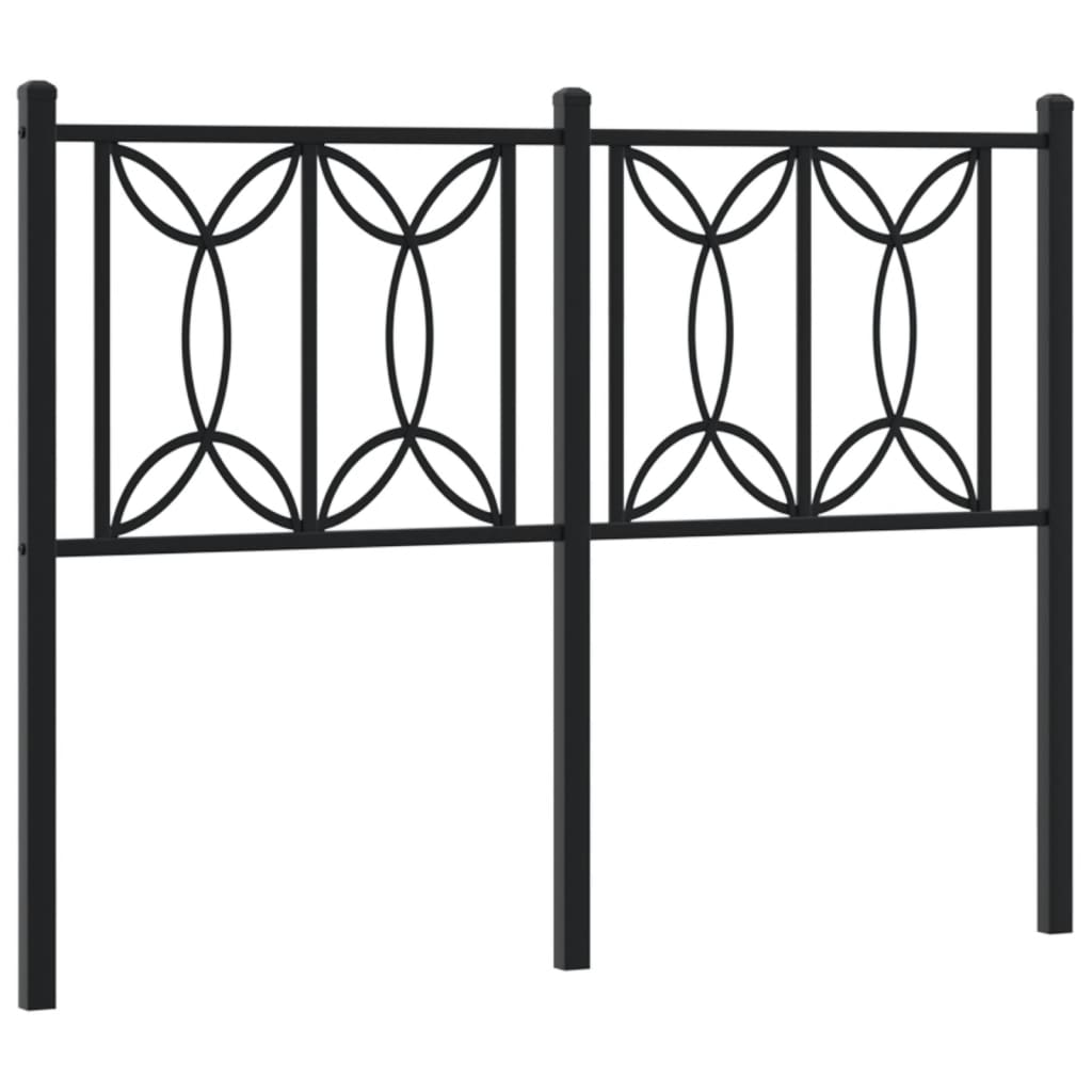 Metal Headboard Black 120 cm