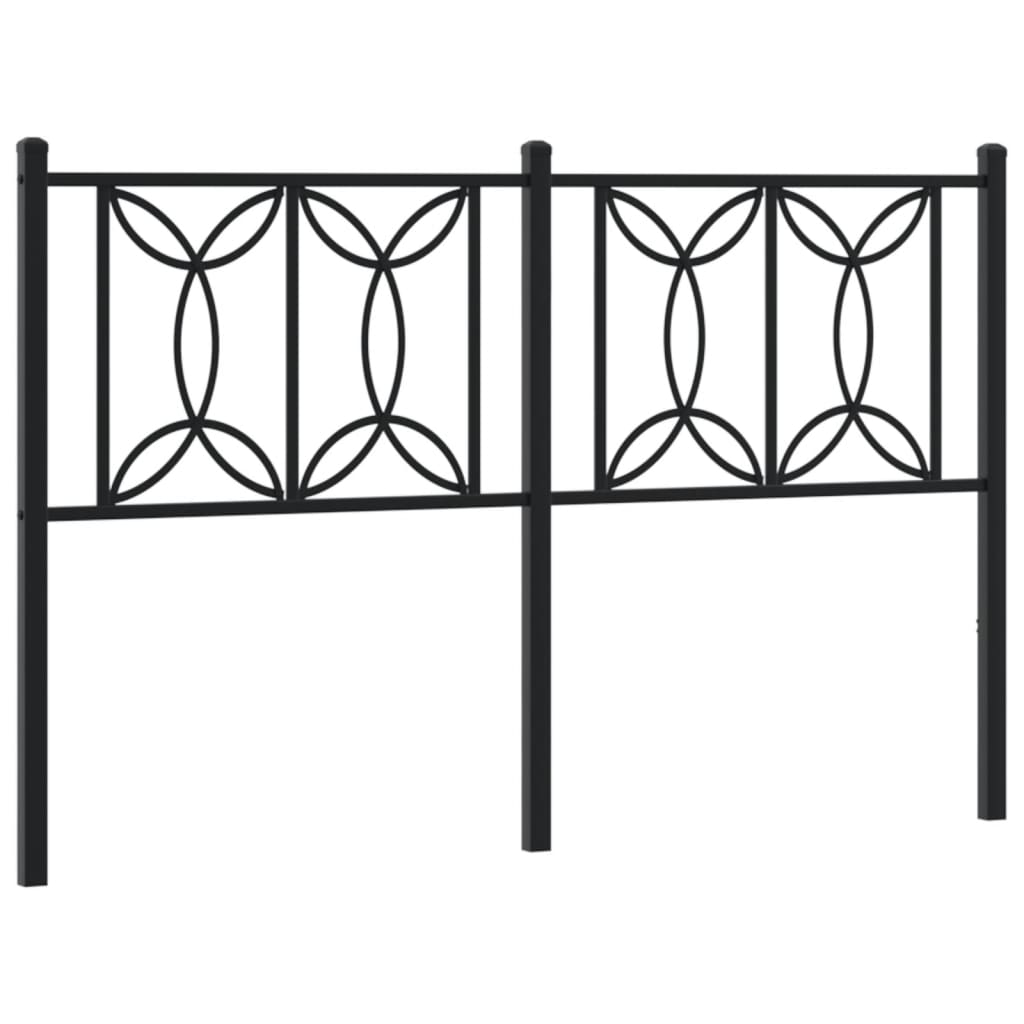 Metal Headboard Black 140 cm