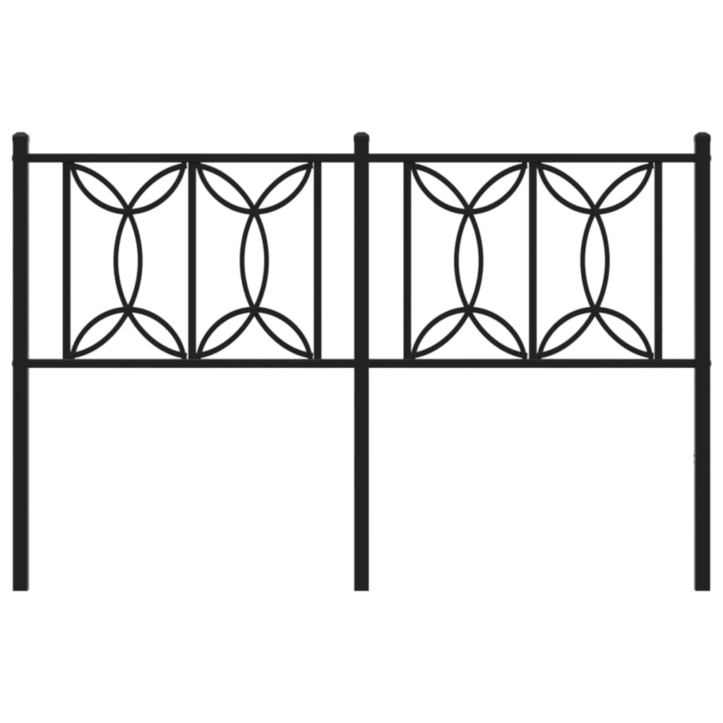 Metal Headboard Black 140 cm