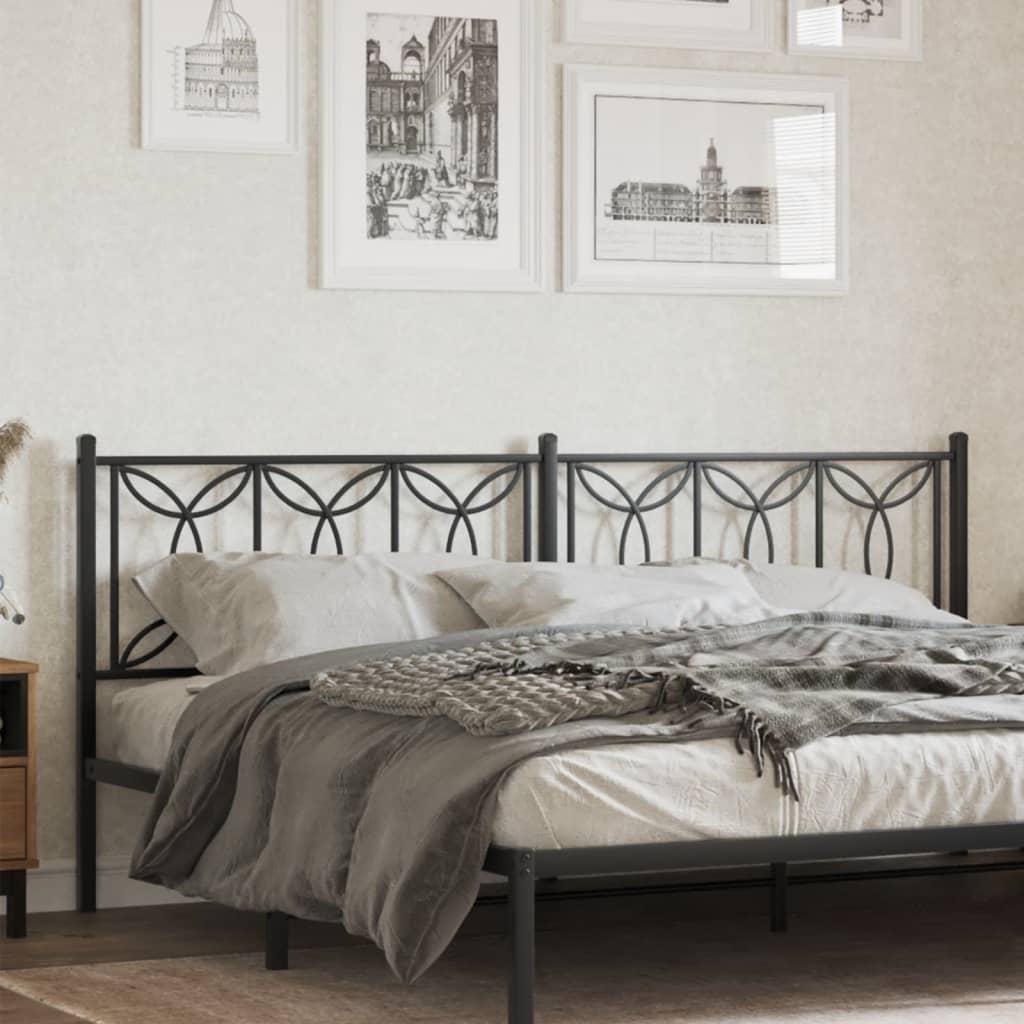 Metal Headboard Black 193 cm