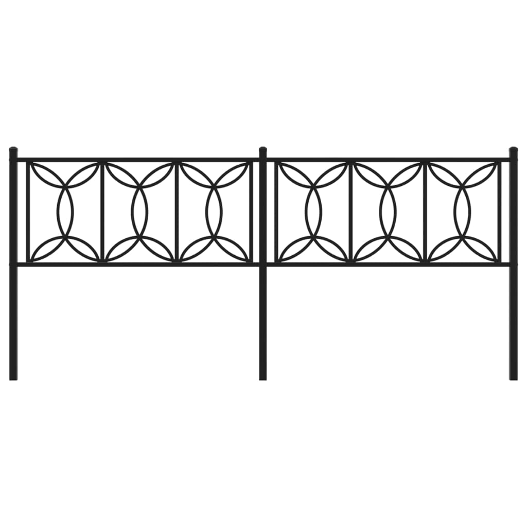 Metal Headboard Black 200 cm