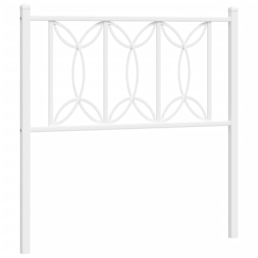 Metal Headboard White 80 cm