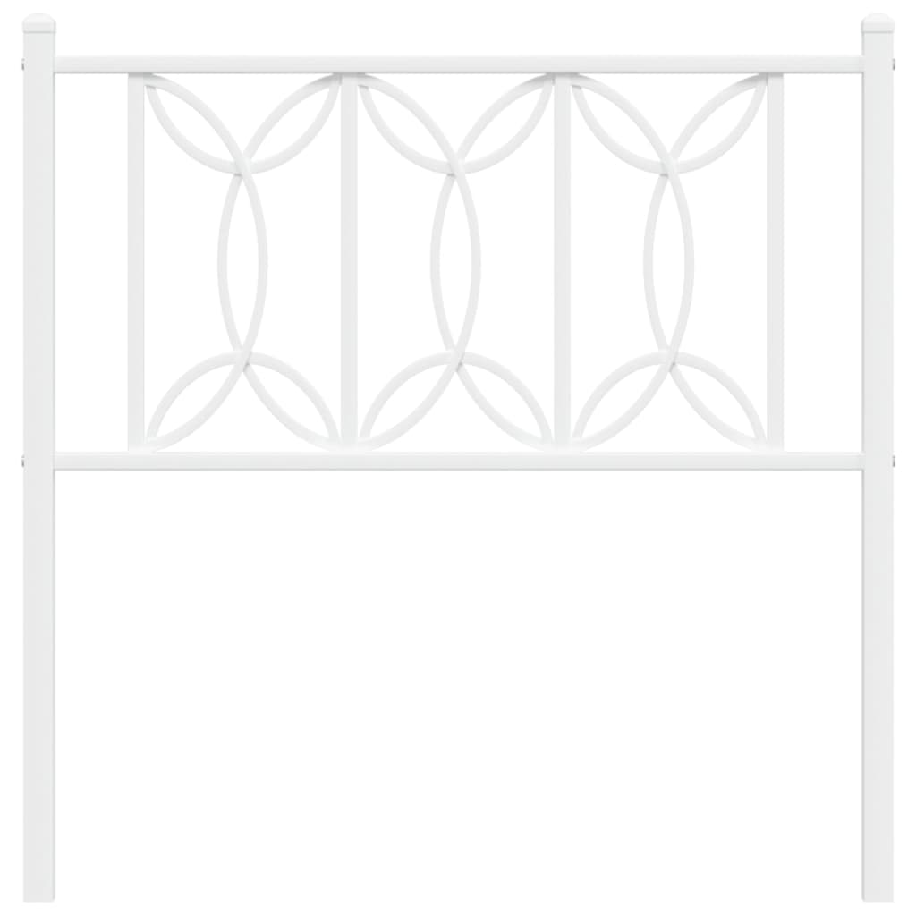 Metal Headboard White 80 cm