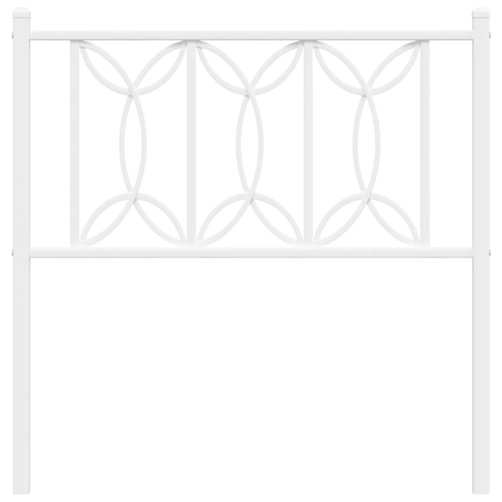Metal Headboard White 90 cm