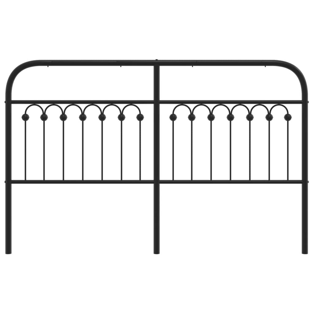 Metal Headboard Black 150 cm