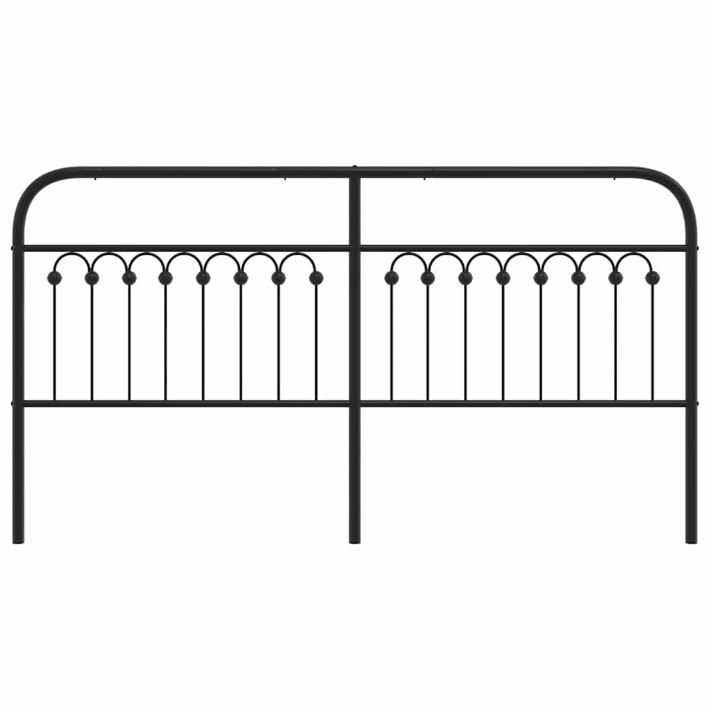 Metal Headboard Black 180 cm