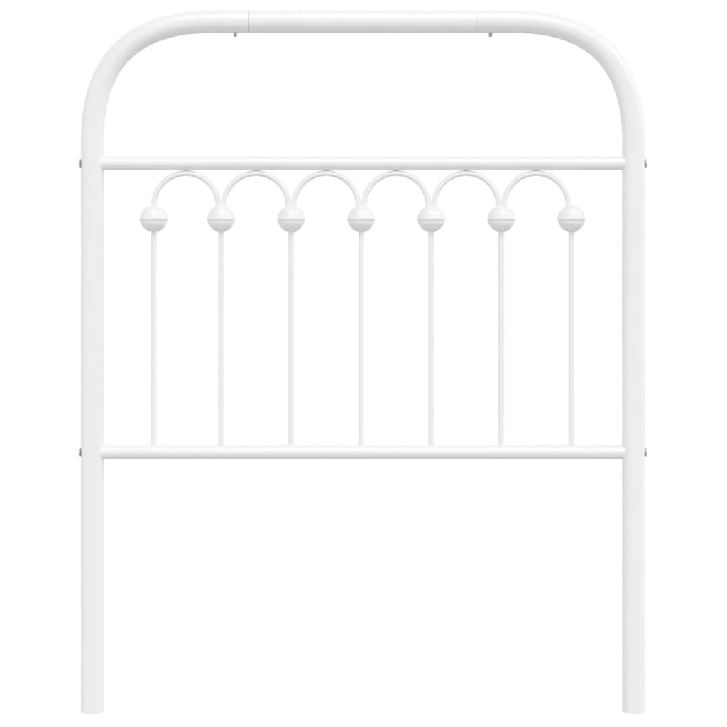 Metal Headboard White 80 cm