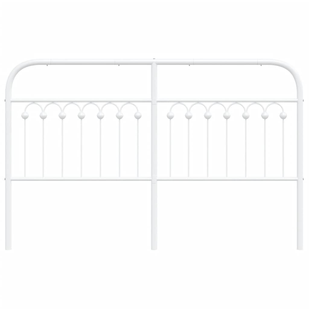 Metal Headboard White 150 cm