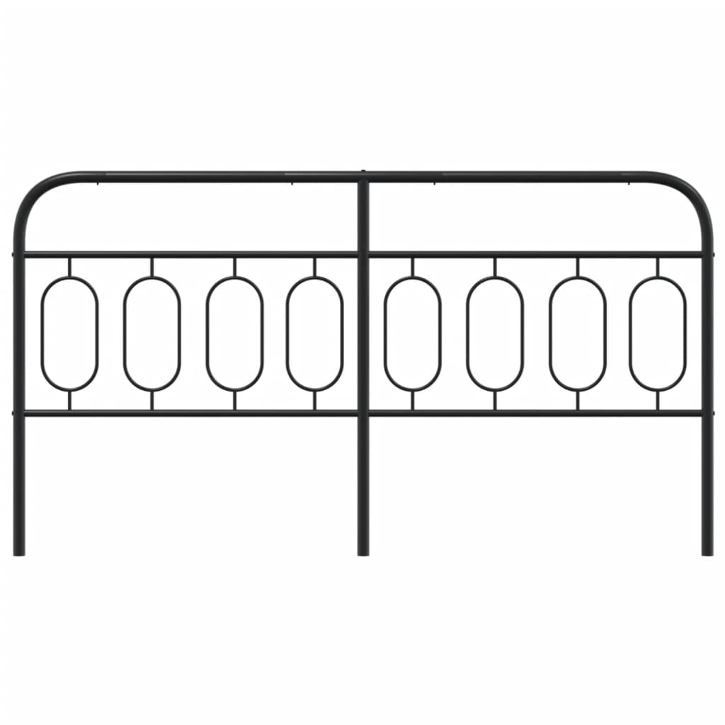 Metal Headboard Black 160 cm