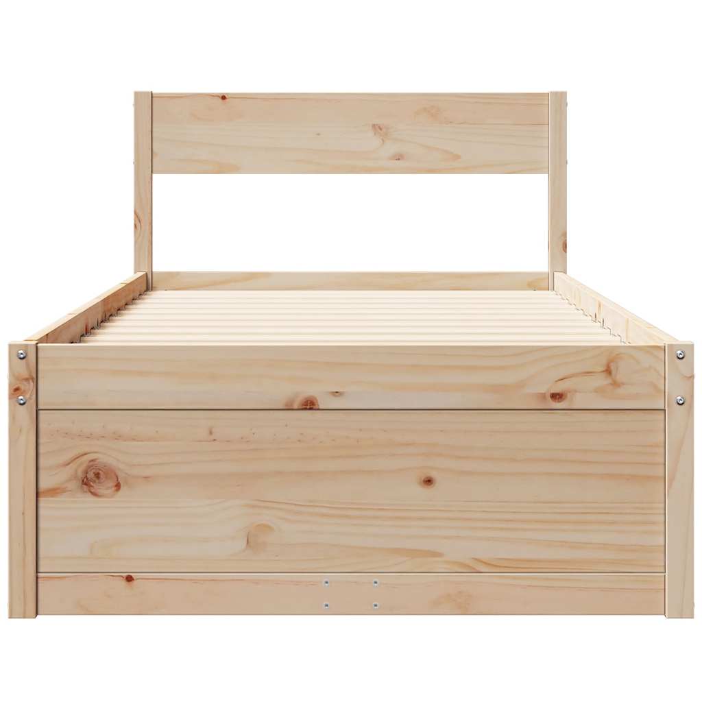 Bed Frame without Mattress 100x200 cm Solid Wood Pine