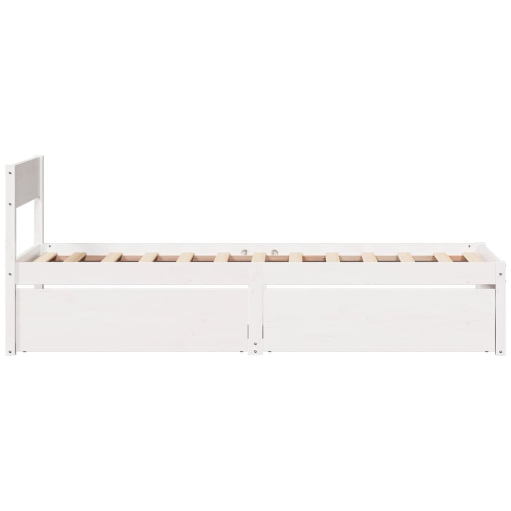 Bed Frame without Mattress White 100x200 cm Solid Wood Pine