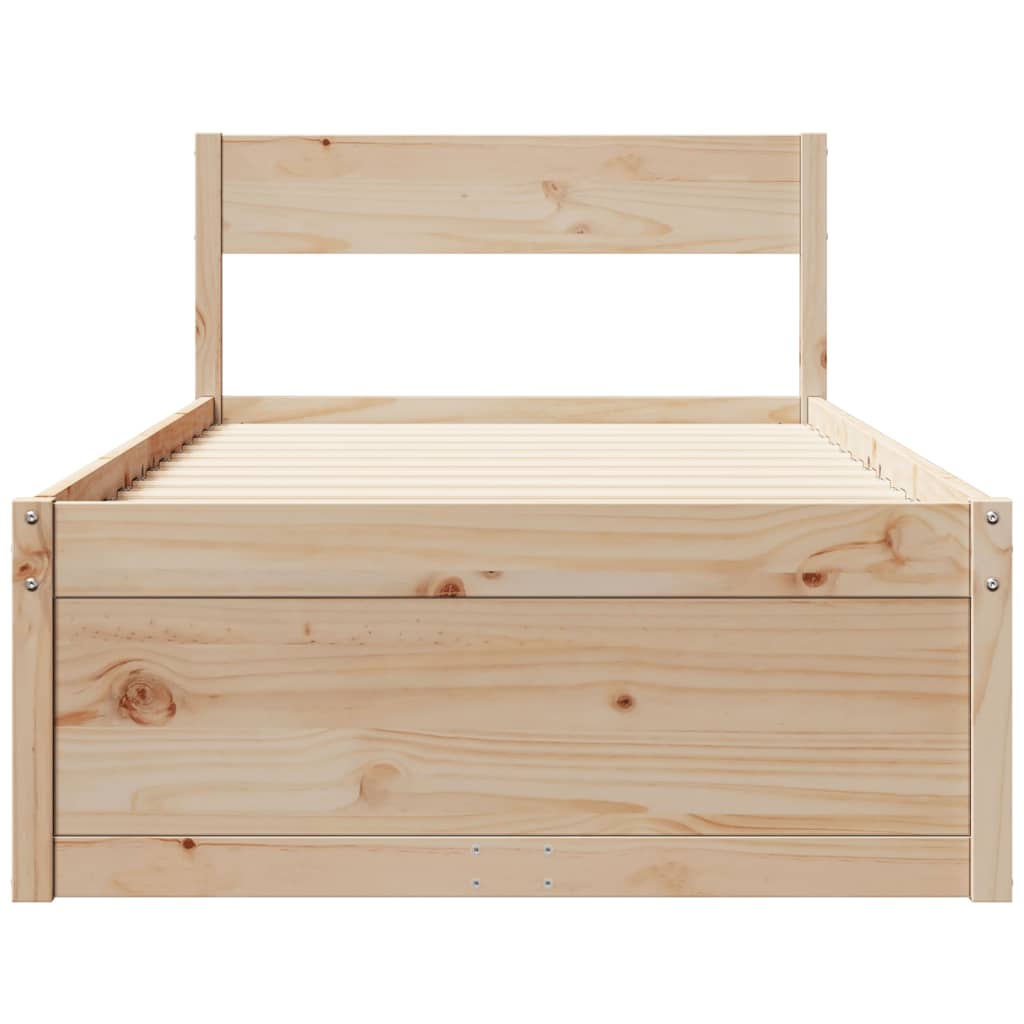 Bed Frame without Mattress 90x200 cm Solid Wood Pine