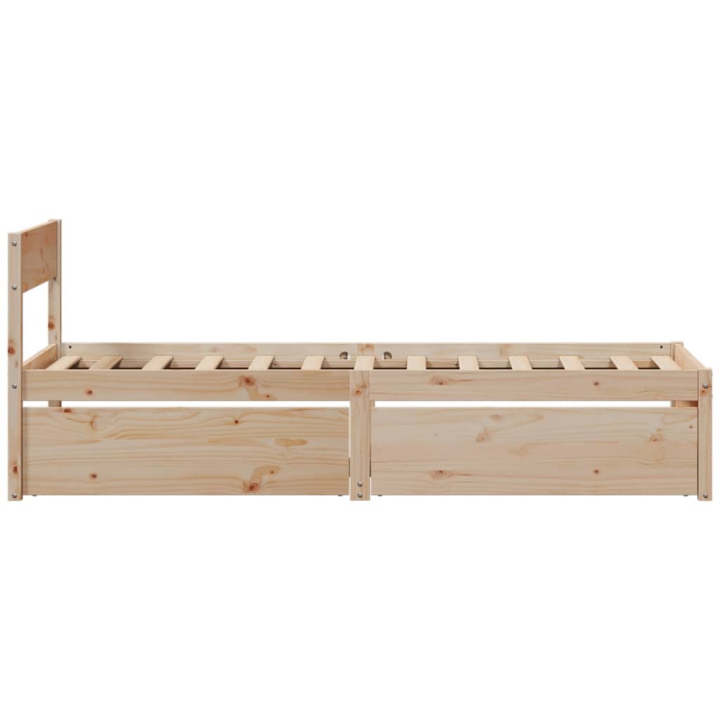Bed Frame without Mattress 90x200 cm Solid Wood Pine