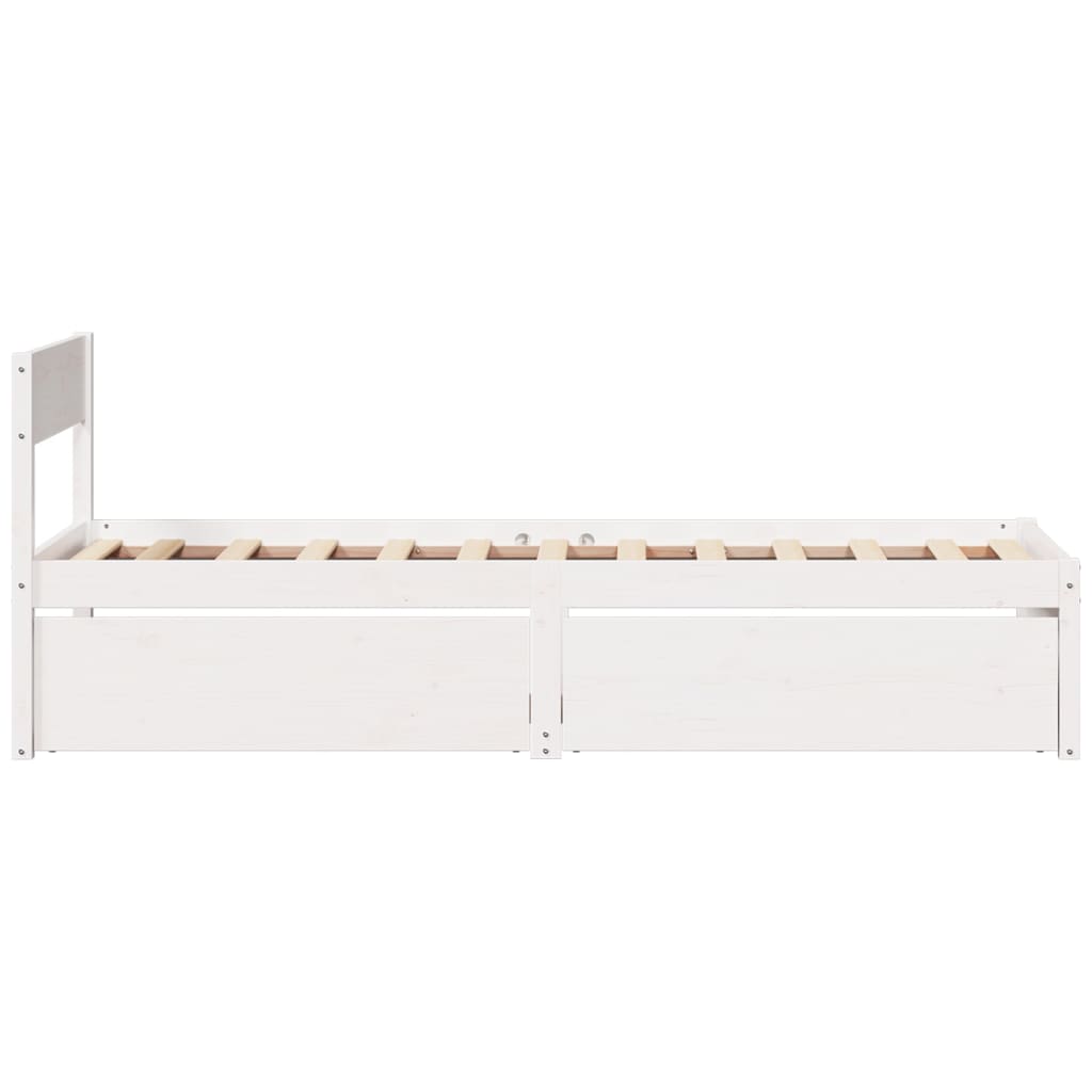 Bed Frame without Mattress White 90x200 cm Solid Wood Pine