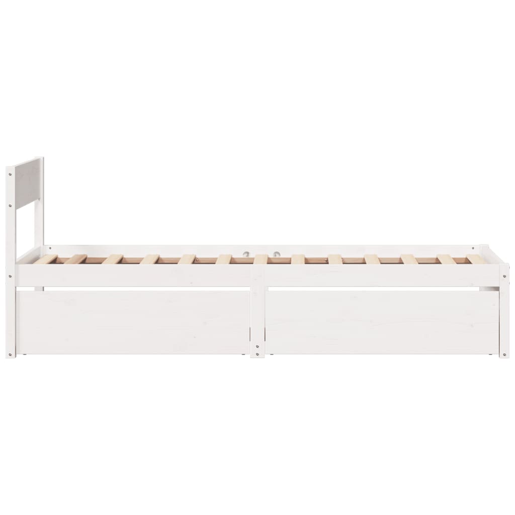 Bed Frame without Mattress White 90x190 cm Single Solid Wood Pine