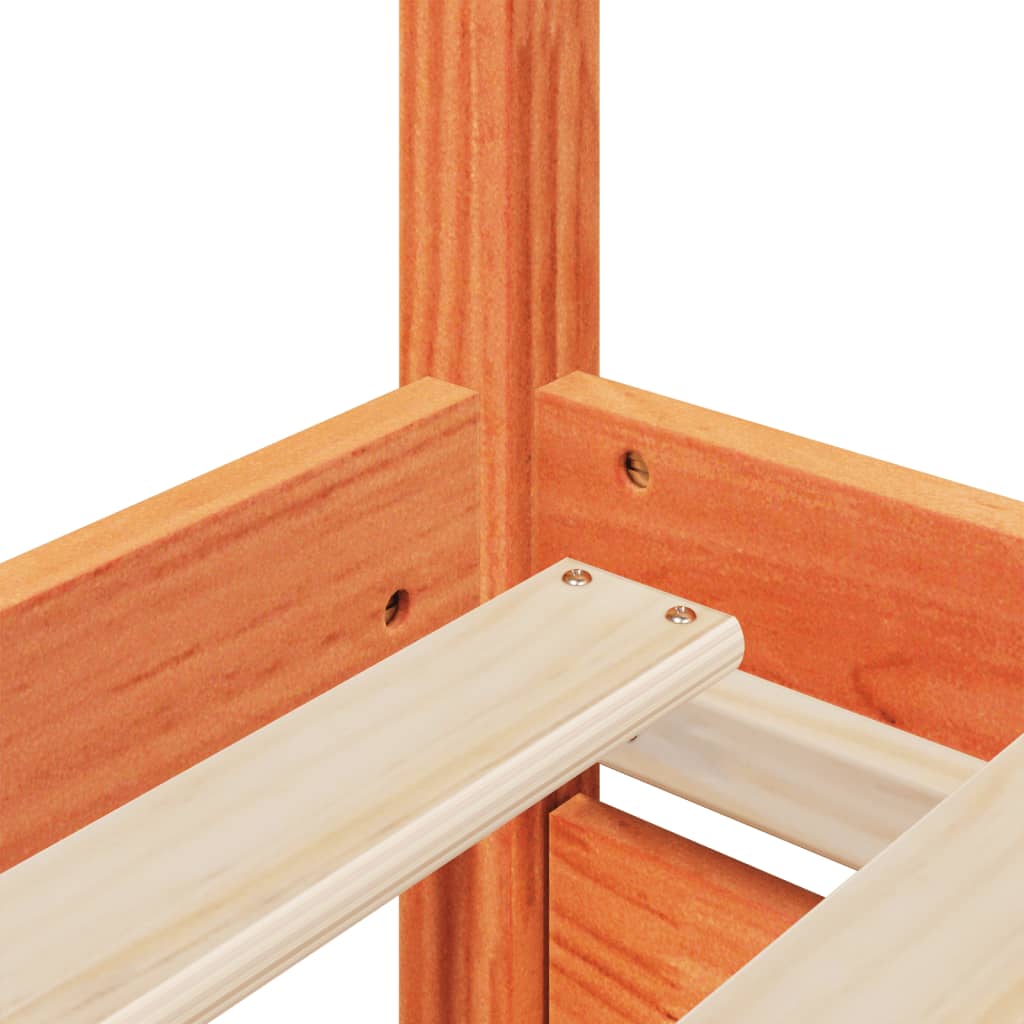 Bed Frame without Mattress Wax Brown 90x190 cm Single Solid Wood Pine