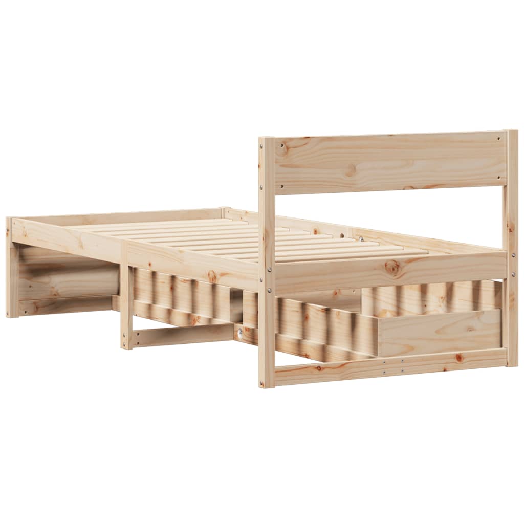 Bed Frame without Mattress 75x190 cm Small Single Solid Wood Pine