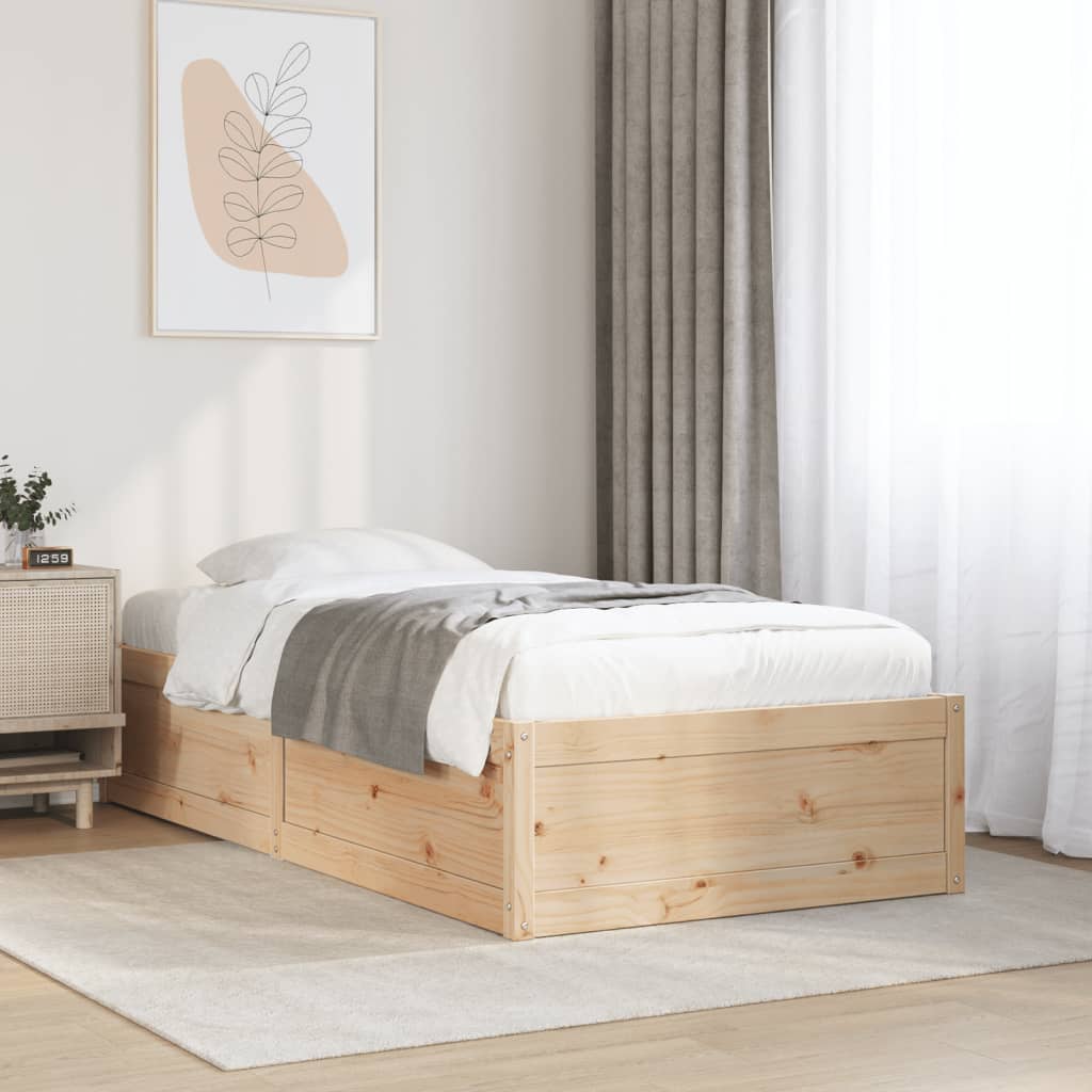 Bed Frame without Mattress 100x200 cm Solid Wood Pine