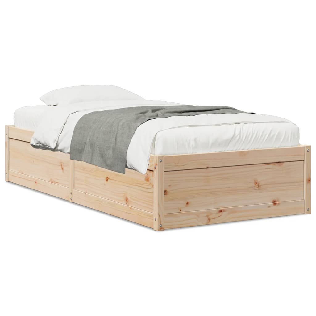 Bed Frame without Mattress 90x200 cm Solid Wood Pine