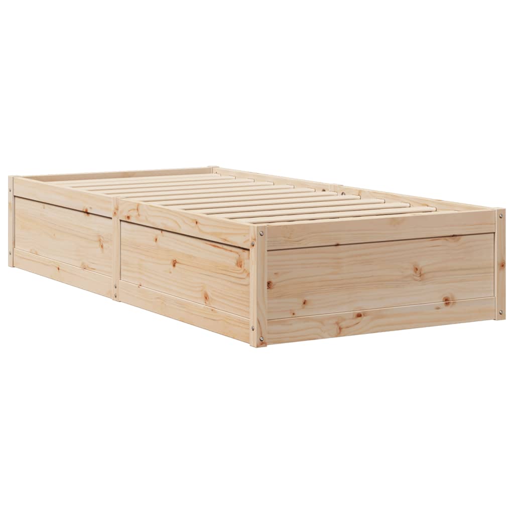 Bed Frame without Mattress 90x200 cm Solid Wood Pine