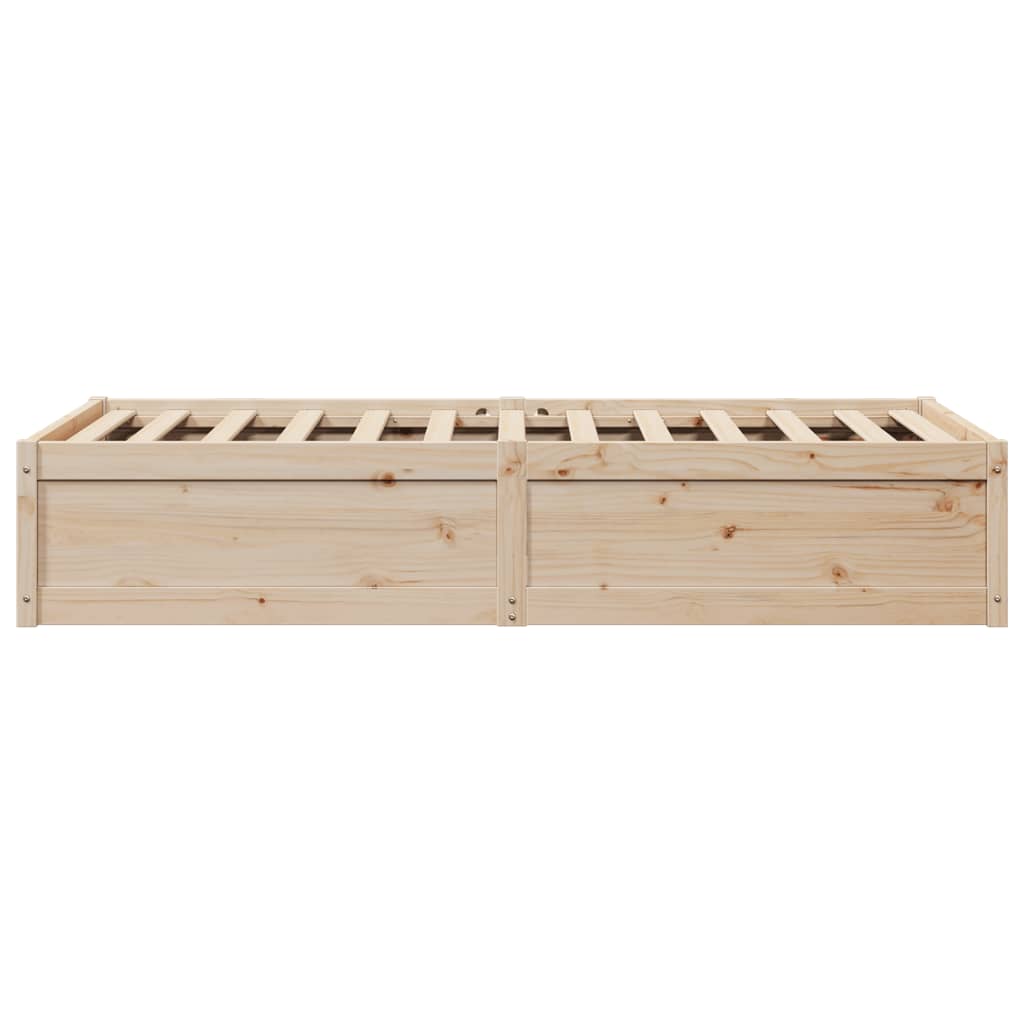 Bed Frame without Mattress 75x190 cm Small Single Solid Wood Pine