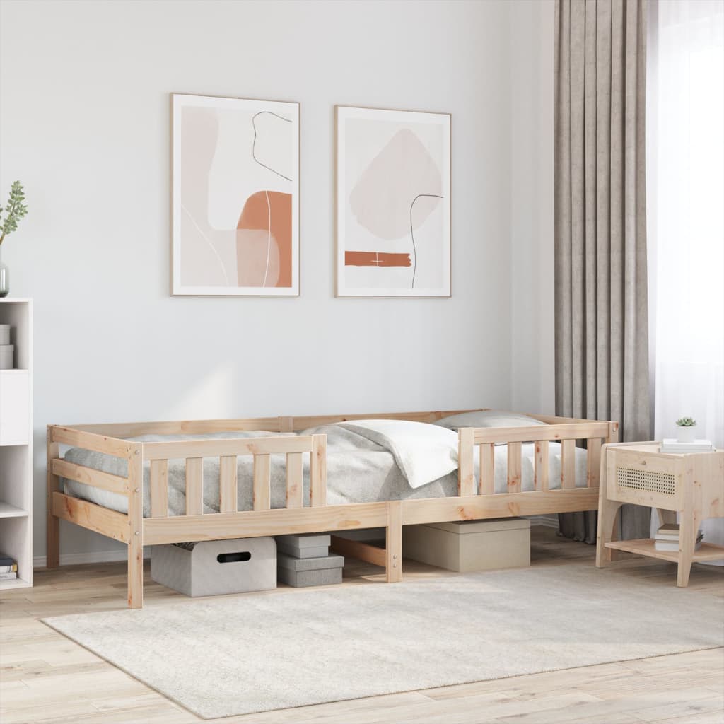 Bed Frame 100x200 cm Solid Wood Pine