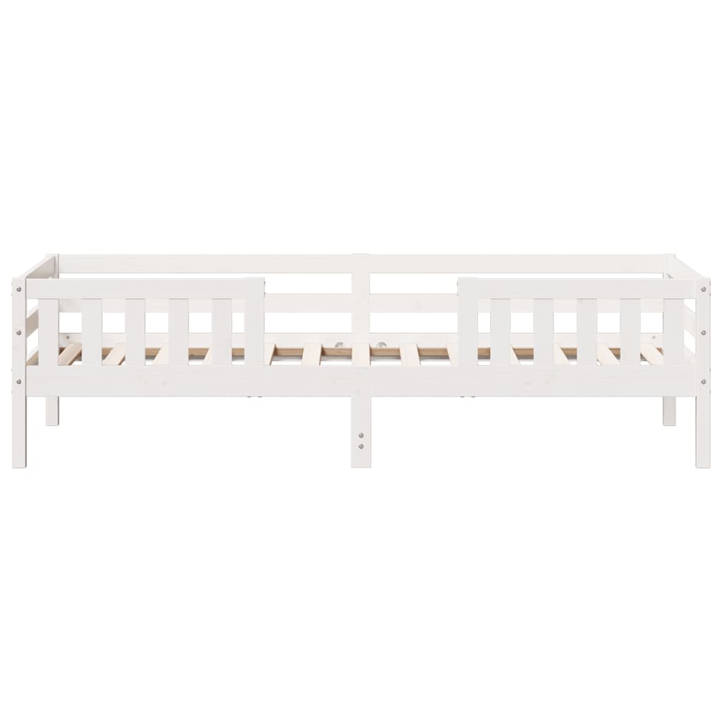 Bed Frame White 100x200 cm Solid Wood Pine