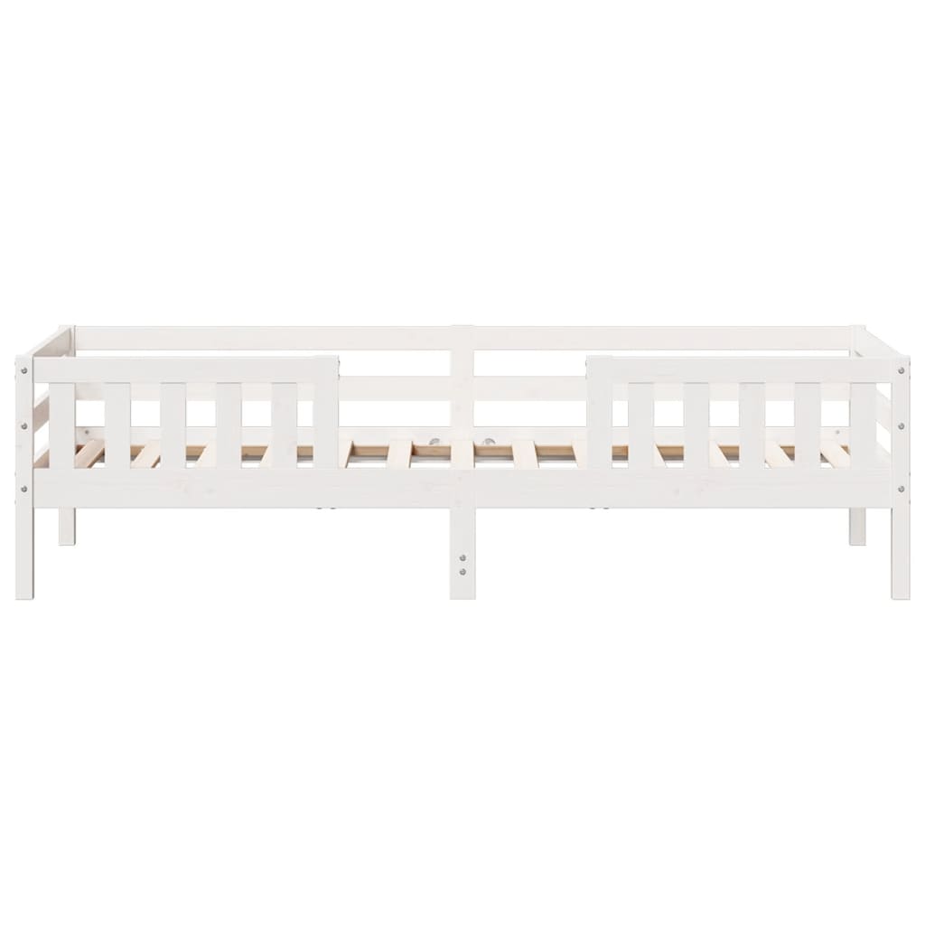 Bed Frame White 75x190 cm Small Single Solid Wood Pine